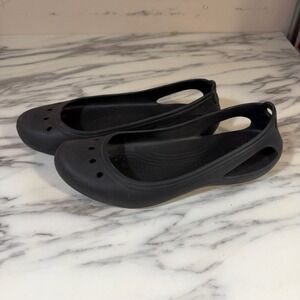 Crocs Kadee Women's Black Ballet Flats Slip On Closed Toe Size Womens 9